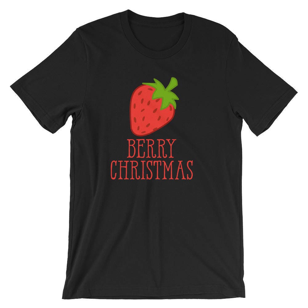 Beere Weihnachten Lustige Erdbeere Shirt | Xmas Party Urlaub Feier Süße Nachspeise T-Shirt Leckere Frucht Saison Kurzarm von FreshDressedTees
