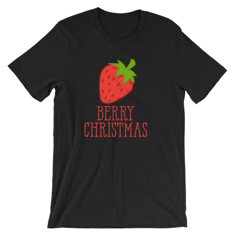 Beere Weihnachten Lustige Erdbeere Shirt | Xmas Party Urlaub Feier Süße Nachspeise T-Shirt Leckere Frucht Saison Kurzarm von FreshDressedTees