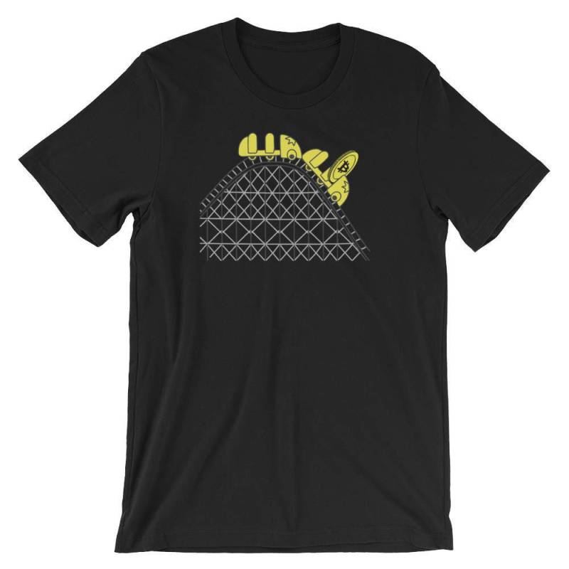 Bitcoin Achterbahn Lustige Humor Reitet Liebhaber T-Shirt | Blockchain Digitale Währung Münze Crypyocurrency Hodl Online-Transaktionen Shirt von FreshDressedTees