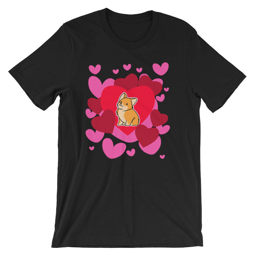Corgis Liebe Lustige Tier Unisex Shirt | Süße Valentinstag Herzen Romantikurlaub T Februar 14 Beste Paar Kurzarm T-Shirt von FreshDressedTees