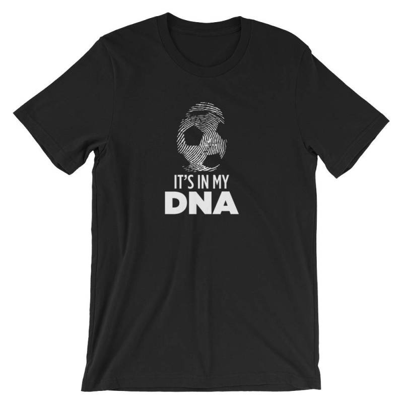 Es in Meiner Dna Ist Fußball Sport Ausrüstung Unisex T-Shirt | Fußball-Ball-Finger-Druck Witzig Humor-Shirt Besten Verkäufer Geschenk Kurzarm-T-Shirt von FreshDressedTees