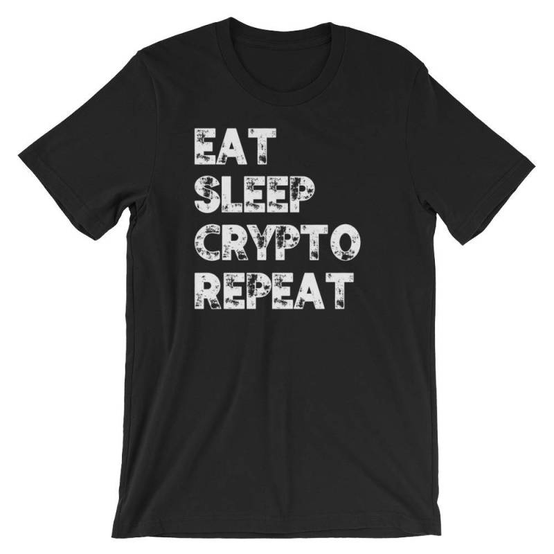 Essen Sie Schlaf Krypto Wiederholen Digitale Kryptowährung Cool Unisex T-Shirt | Blockchain Hodl Währung Münze Humor Shirt Beste Geschenk von FreshDressedTees