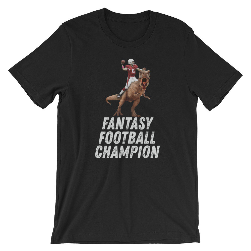 Fantasy Football Champion T-Shirt | Lustiges T-Rex-T-Shirt Kurzärmeliges Unisex-Tshirt Fußball Liebhaber Fun Shirt Reiter Fußballspieler von FreshDressedTees