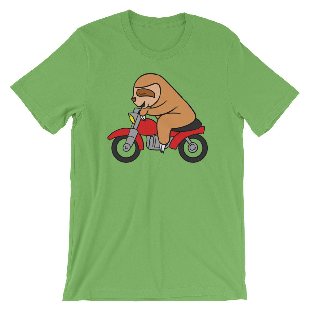 Faultier Motorrad T-Shirt | Tier Motocross Grafik Humor Top Niedliches Reiten Kurzärmeliges Unisex-Shirt von FreshDressedTees
