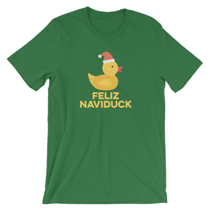 Feliz Naviduck Xmas Shirt | Ente Mit Weihnachtsmütze Urlaub Wortspiel T-Shirt Weihnachten Navidad Glücklich Partei Feier Kurzarm Unisex von FreshDressedTees