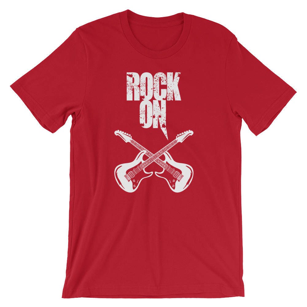 Felsen Auf E-Gitarren Spieler Musiker Gitarrist Unisex T-Shirt | Coole Gitarre Musik Player Rock Xmas-Band-Party von FreshDressedTees