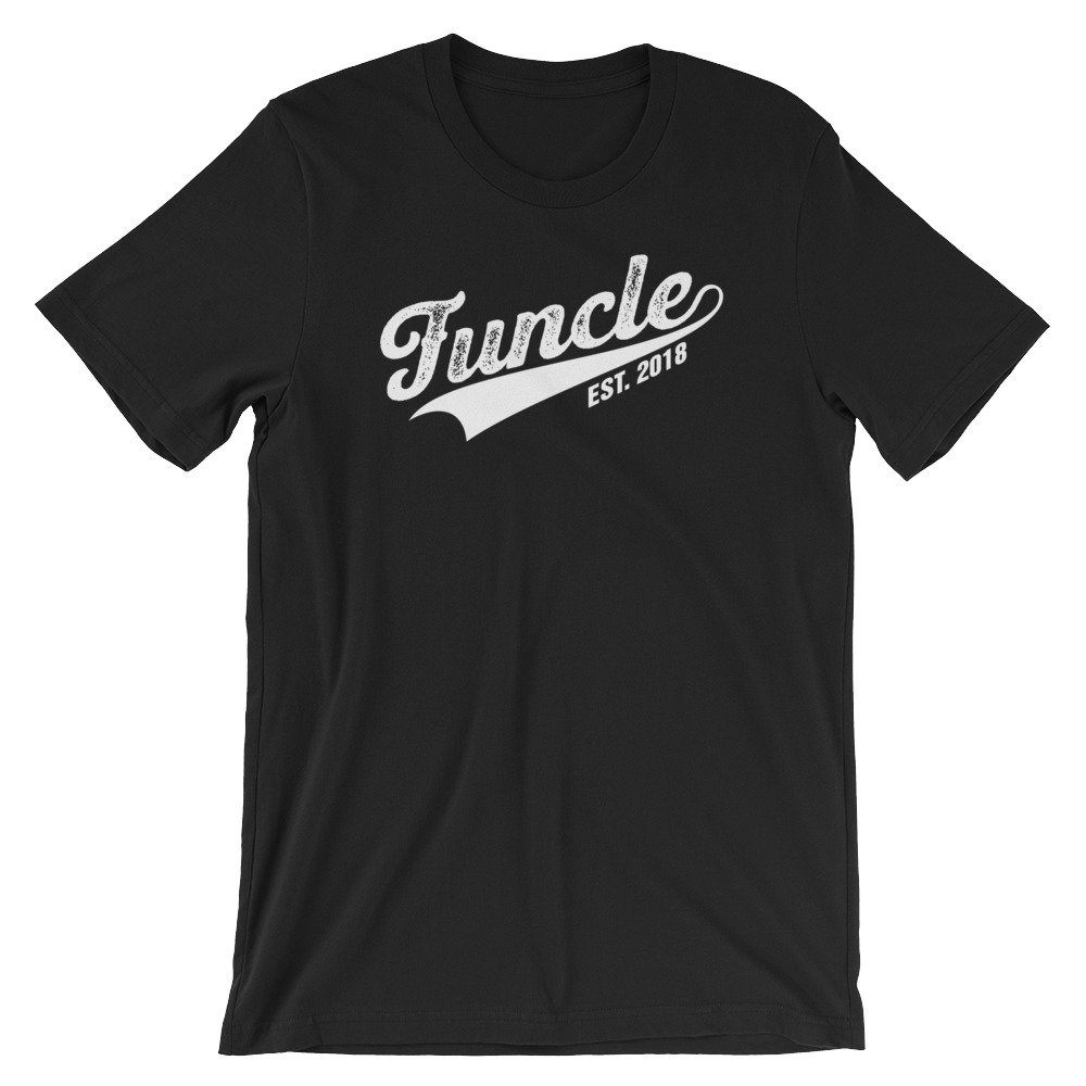 Funcle Est 2018 T-Shirt | Lustiges Onkel Shirt Novelty Geschenk T-| Kurzärmeliges Unisex-T-Shirt Football Style Stolzer Pilz von FreshDressedTees