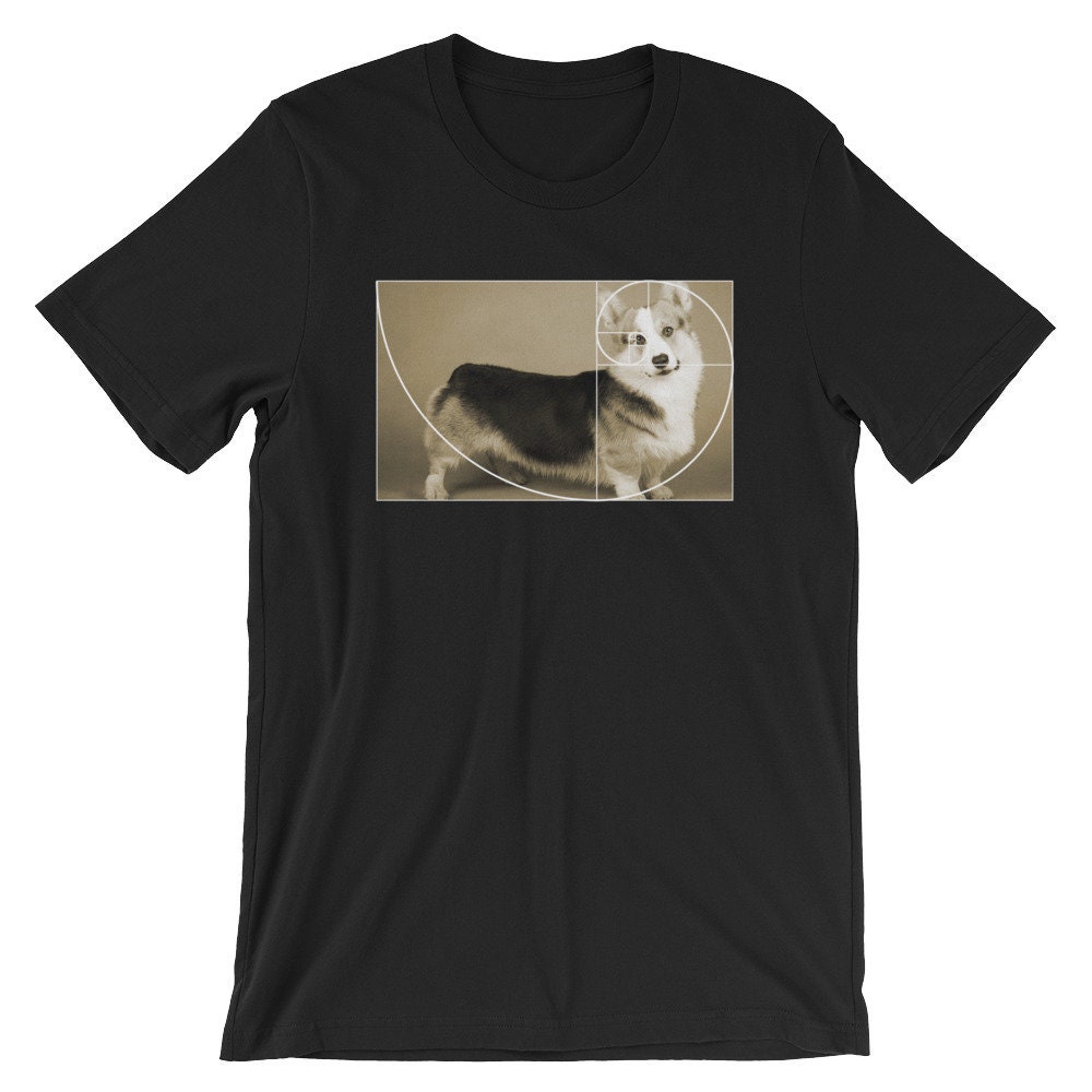 Goldener Schnitt Corgis T-Shirt | Fibonacci Spirale Lustiges Mathe Math Symbol Shirt Parade Kostüm Liebhaber Unisex von FreshDressedTees