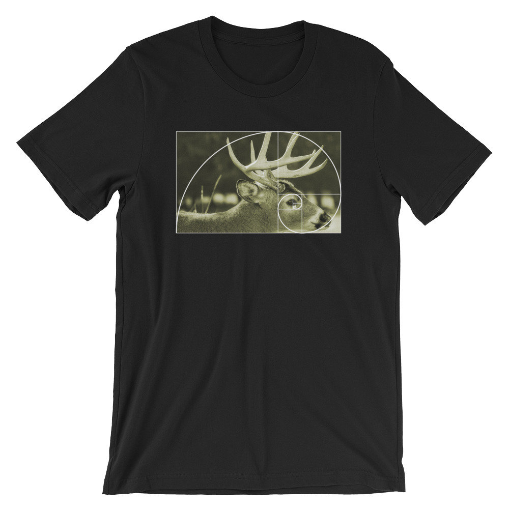 Goldener Schnitt Hirsch T-Shirt | Fibonacci Spirale Mathe Symbol Tier Kurzärmeliges Mathe-Partyshirt Liebhaber Unisex Goldener Schnitt Hirsch T-Shirt | Fibonacci Spirale Mathe Symbol Tier Kurzärmeliges Mathe-Partyshirt Liebhaber Unisex von FreshDressedTees