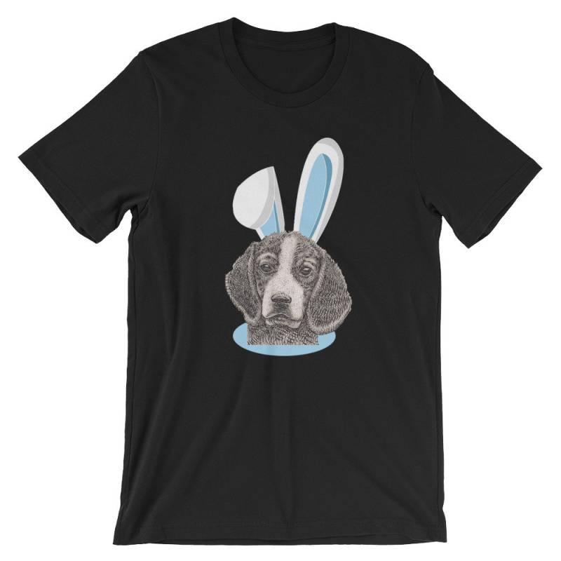 Hund Mit Ostern Bunny Ohren Lustige Unisex Shirt | Niedlichen Pascha Urlaub Tierfreund Kostüm T-Shirt 2018 Feier Kurzarm-T-Shirt von FreshDressedTees