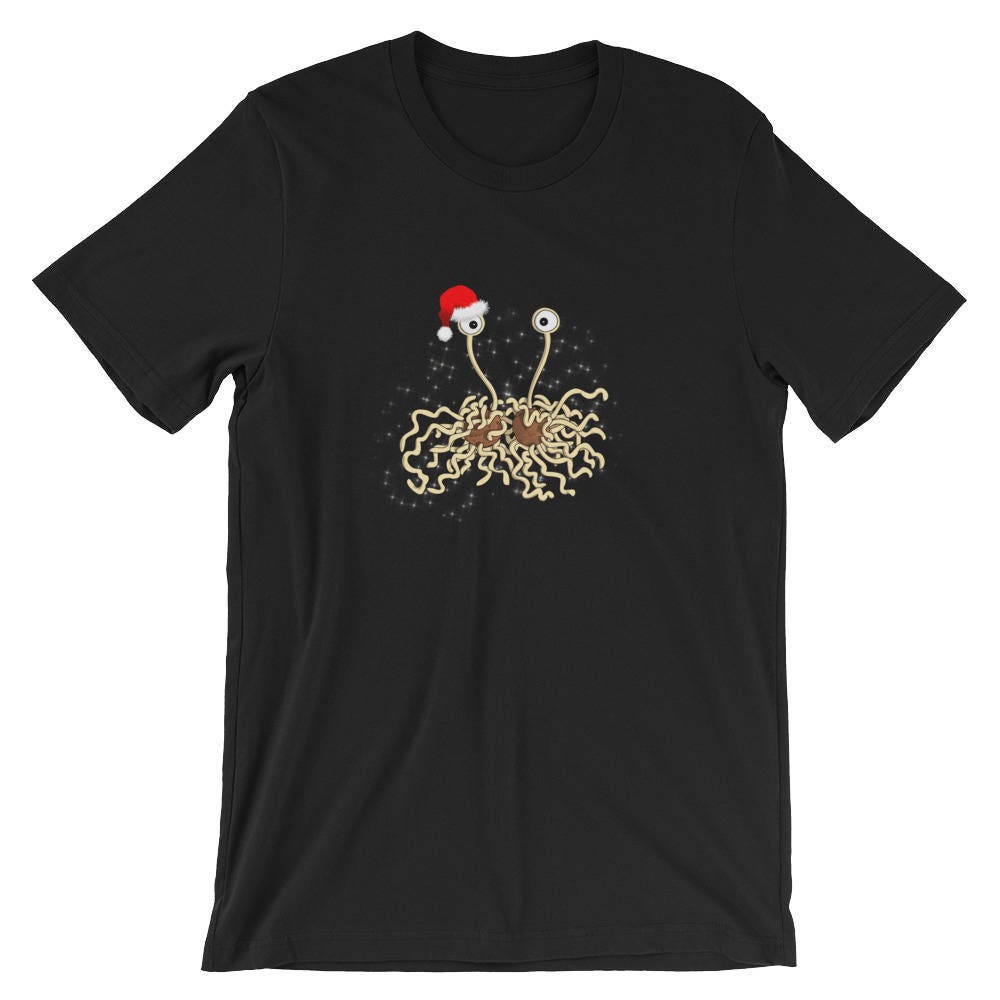 Lustige Weihnachten Spaghetti Monster Shirt | Xmas Urlaub Niedlichen Tier Santa T-Shirt Christmas Party Kostüm Kurzarm Unisex von FreshDressedTees