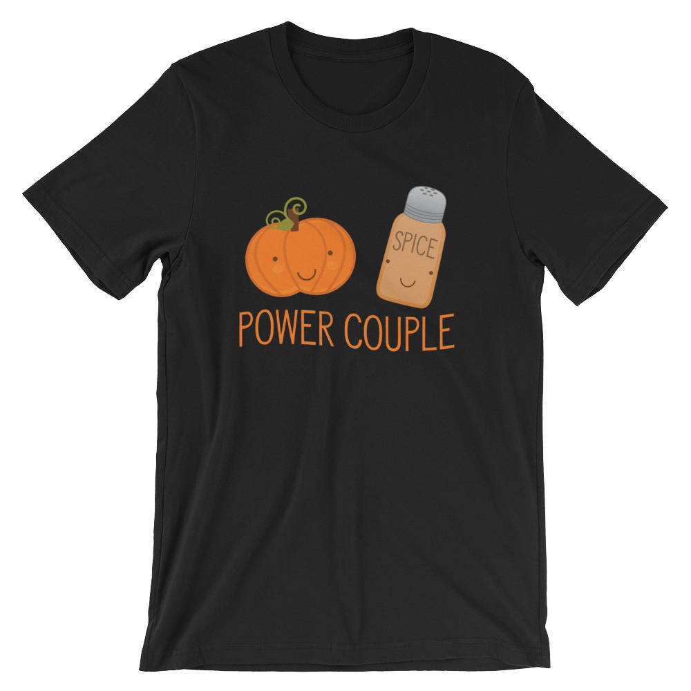 Macht Paar T-Shirt | Kürbis Gewürz Thanksgiving Lustige Pumpkin Spice Latte Tank-Top Kurzarm-Unisex von FreshDressedTees