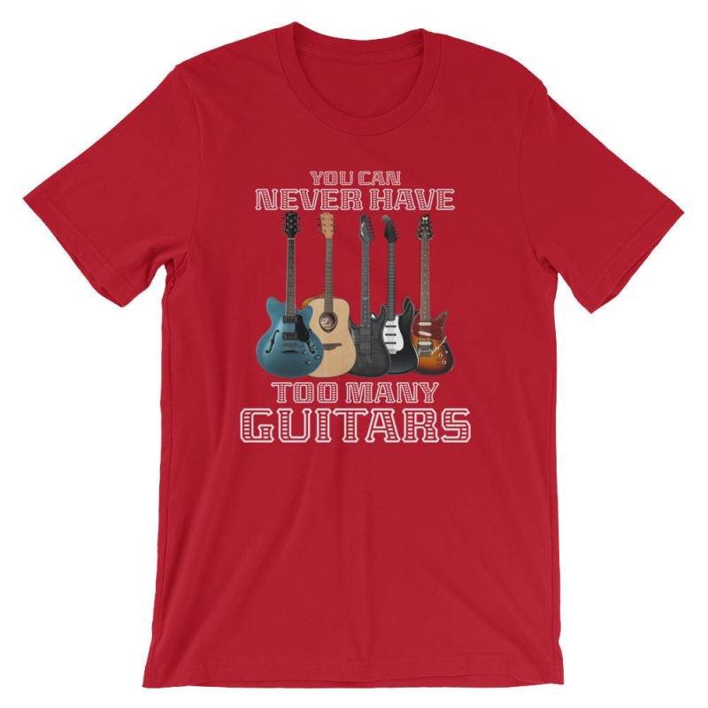 Man Kann Nie Zu Viele Gitarren Musiker Player Unisex T-Shirt Haben | Coole Gitarre Musik Gitarrist Rock Humor Xmas-Top von FreshDressedTees