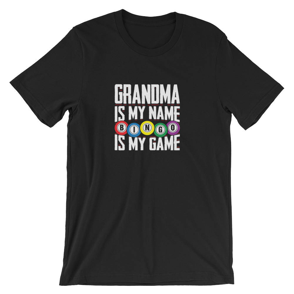 Oma Ist Mein Name Bingo Spiel Wortspiel Humor Unisex Shirt | Passt Zu Zahlen Glücklichen Spieler Cooles Geschenk T-Shirt Charme Kurzarm-T-Shirt von FreshDressedTees