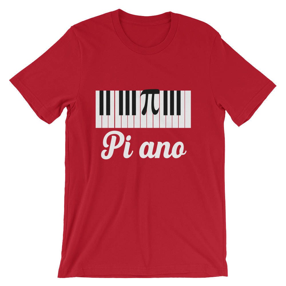 Pi Ano Klavier Lustige Instrument Wortspiel Wissenschaft Geek Nerd T-Shirt | Mathematik Algebra Zeichen Symbol Witzig Humor Shirt von FreshDressedTees