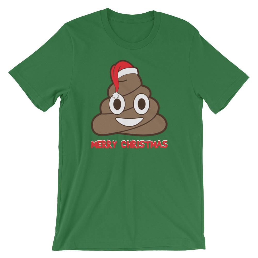 Poop Emoji Frohe Weihnachten Weihnachtsmütze Cool Unisex-Shirt | Glücklich Xmas Winterurlaub Santa Emoticon T-Shirt Weihnachtsfeier Humor von FreshDressedTees