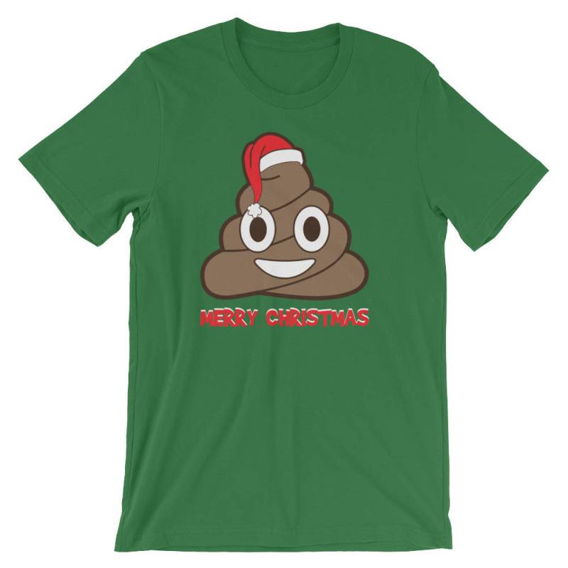 Poop Emoji Frohe Weihnachten Weihnachtsmütze Cool Unisex-Shirt | Glücklich Xmas Winterurlaub Santa Emoticon T-Shirt Weihnachtsfeier Humor von FreshDressedTees