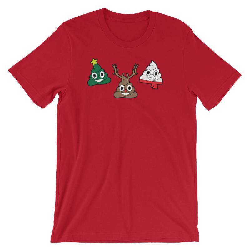 Poop Emoji Weihnachtsbaum Schneemann Rentier Süße Unisex Shirt | Xmas Urlaub Lustige Emoticons Liebhaber Cool Humor T-Shirt Frohe Weihnachten-T-Shirt von FreshDressedTees