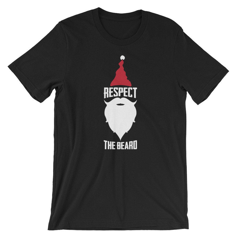 Respect The Beard Shirt | Weihnachtsmann Cool Bart Weihnachts Grafik T-Shirt Kurzärmeliges Unisex-T-Shirt Bemas Party Cooler von FreshDressedTees