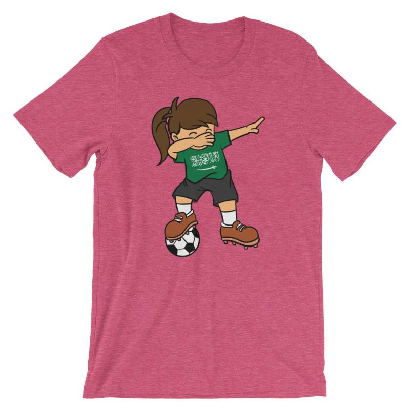 Saudi Arabien-Fußball-Ball 2018-Parade-Shirt | Betupfen Mädchen Niedlich Humor Unisex T-Shirt Fußball Spieler T-Shirt Flagge Stolz von FreshDressedTees