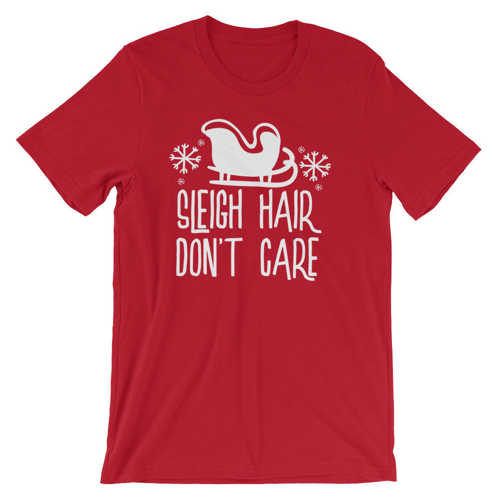 Schlitten Haarpflege Nicht Lustige Weihnachts-Shirt | Frohe Weihnachten Urlaub Geist Schneeflocken Liebhaber T-Shirt Partei Kurzarm Unisex von FreshDressedTees