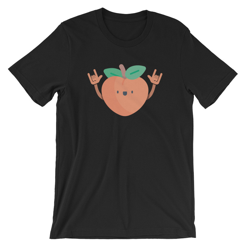 Tanzende Pfirsich T-Shirt | Lustiges Veganes Fruit Dance Shirt Rocking Geschenk Kurzärmeliges Unisex-Tshirt Liebhaber Teeshirt von FreshDressedTees