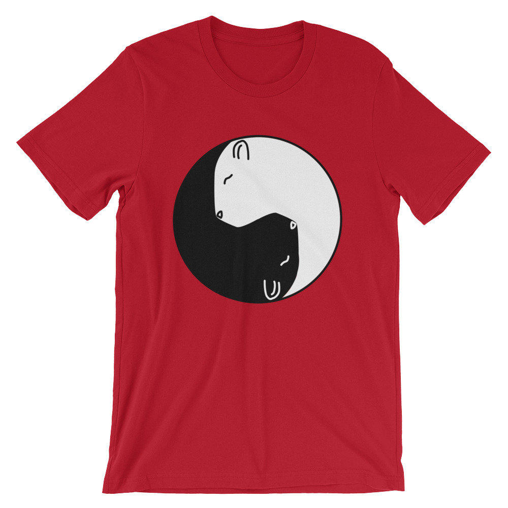 Yin Yang Wasserschweine Hell & Dunkel Gleichgewicht Cool Unisex-Shirt | Tai Chi Symbol Tier Humor Glücksbringer T-Shirt Beste Souvenir von FreshDressedTees