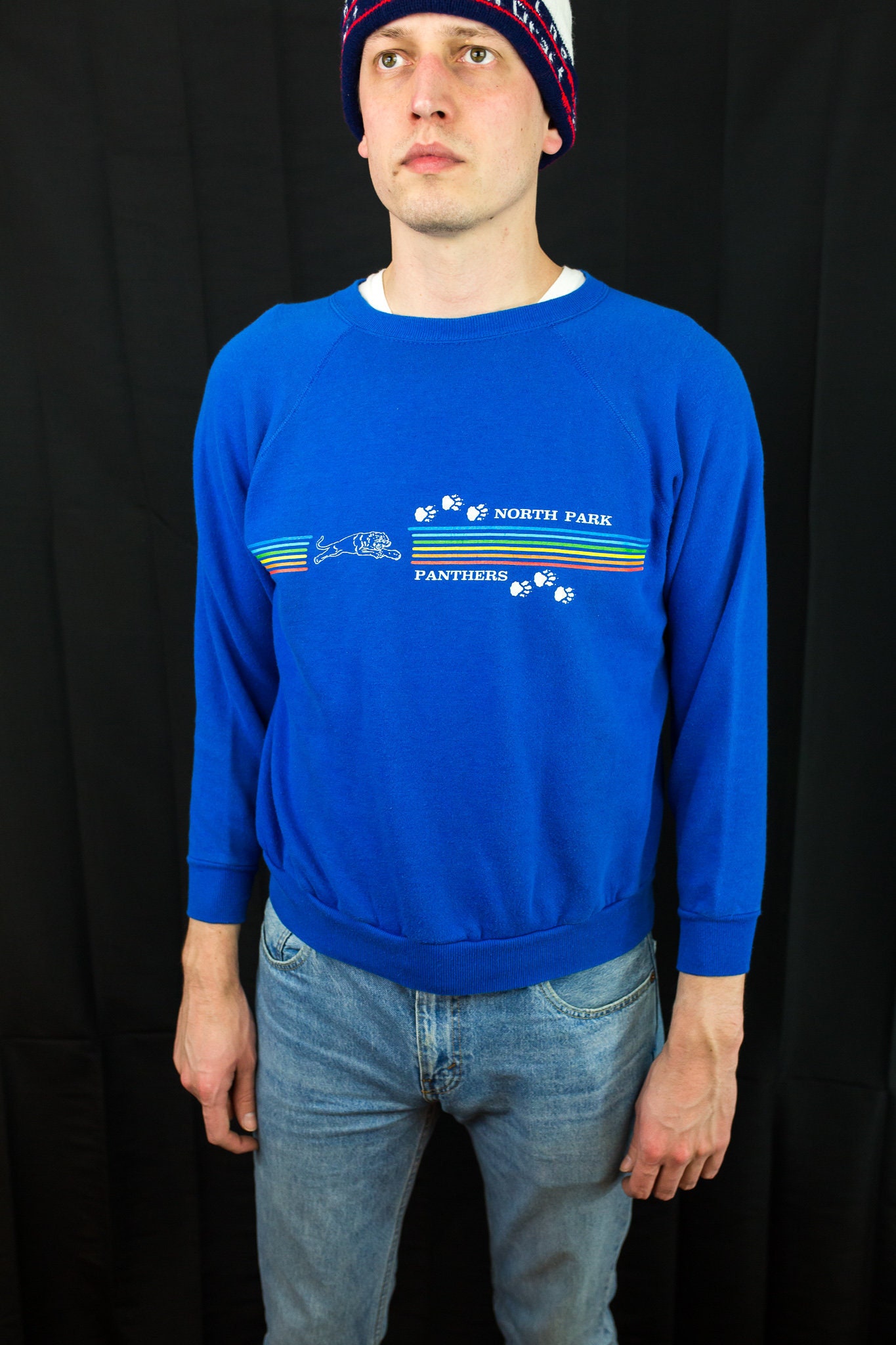Vintage 80Er Jahre North Park Panthers Schule Rundhals-Sweatshirt Vintage 80Er Jahre North Park Panthers Schule Rundhals-Sweatshirt von FreshFitsMN