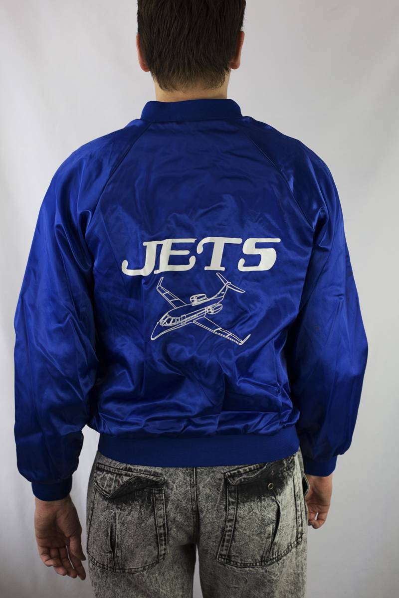 Vintage 80Er Jets Satin Bomber Jacke Gr.l Vintage 80Er Jets Satin Bomber Jacke Gr.l von FreshFitsMN
