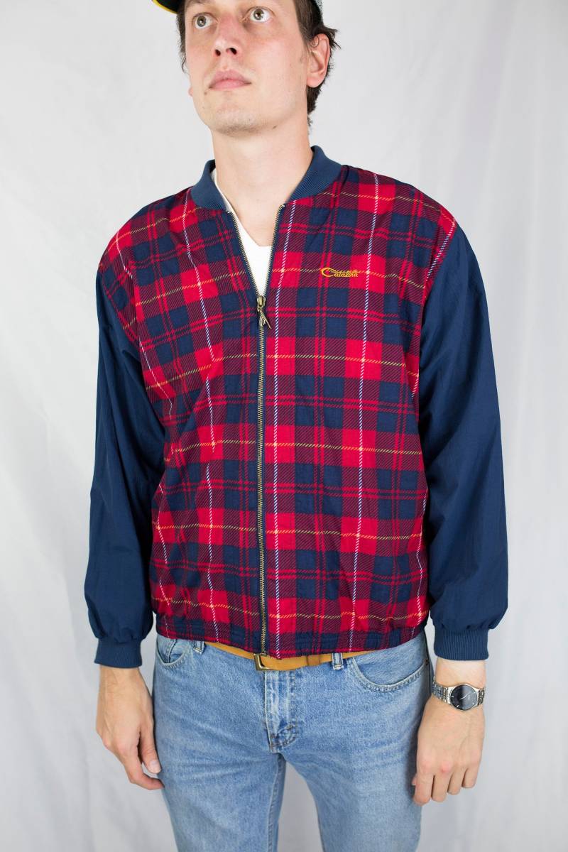 Vintage 90Er Jahre Catalina Full-Zip Slim Cut Karierte Bomberjacke Vintage 90Er Jahre Catalina Full-Zip Slim Cut Karierte Bomberjacke von FreshFitsMN