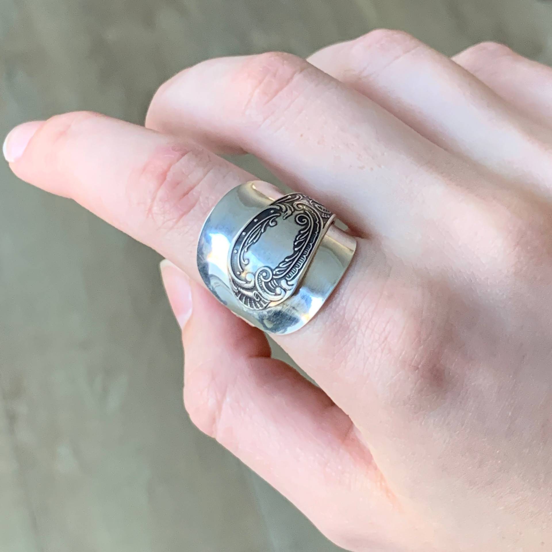 Silber Löffel Ring, .800 Silber, Foreign Makers Mark, Vintage Schmuck, Statement Ring von FreshMintCoinJewelry