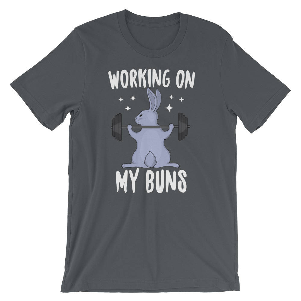 Arbeiten Auf Mein Brötchen Lustige Workout Fitness Humor Hasen Kaninchen Wortspiel Kurzarm Unisex T-Shirt von FreshOutlookArt