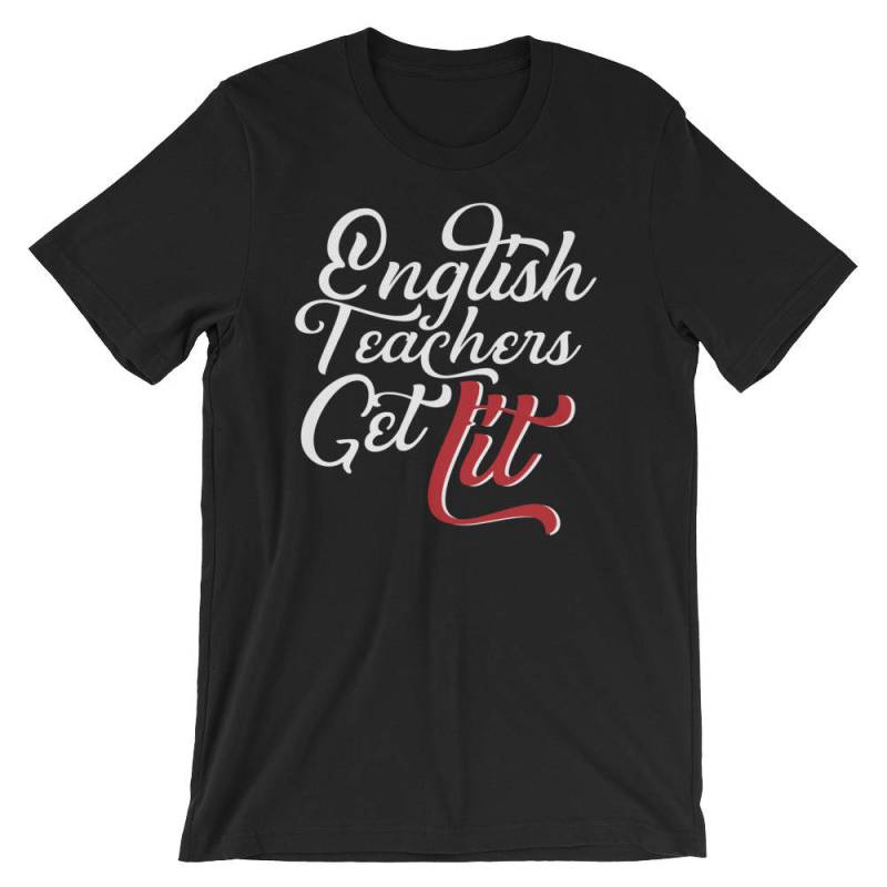 Englischlehrer Bekommen Lustige Lehre Literatur Wortspiel Kurzarm Unisex T-Shirt Leuchtet von FreshOutlookArt