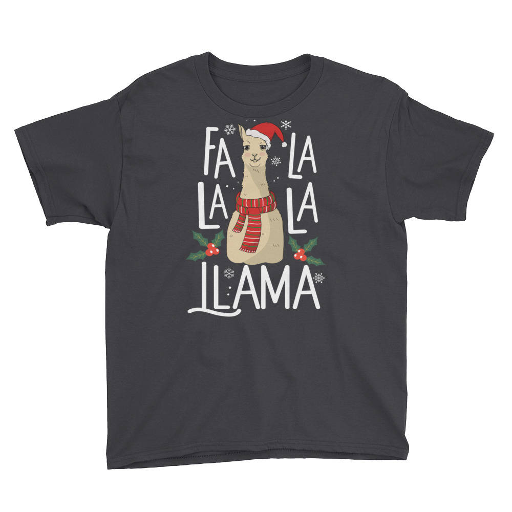 Fa La Lama, Lustige Christmas Carol Shirt, Santa Alpaka-Shirt, Fa Lama Weihnachten Kinder Shirt von FreshOutlookArt