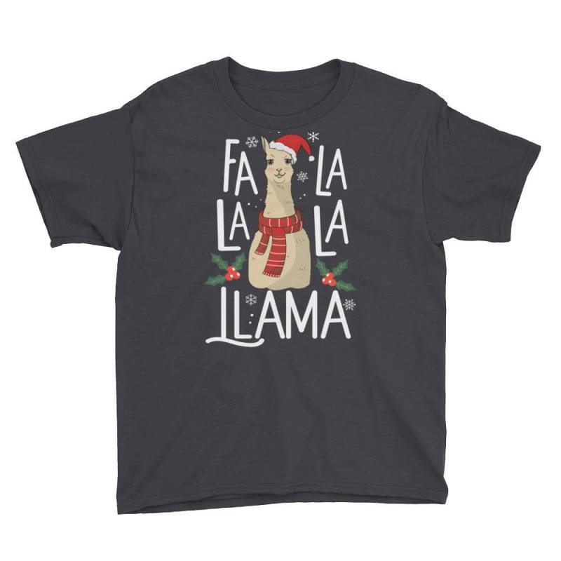 Fa La Lama, Lustige Christmas Carol Shirt, Santa Alpaka-Shirt, Fa Lama Weihnachten Kinder Shirt von FreshOutlookArt