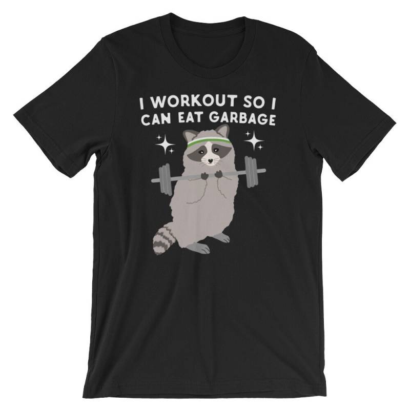 Ich Workout So Kann Ich Essen Müll Waschbär, Lustige Fitness-Shirt, Waschbär Shirt, Gym Humor, Tier Trash Panda von FreshOutlookArt