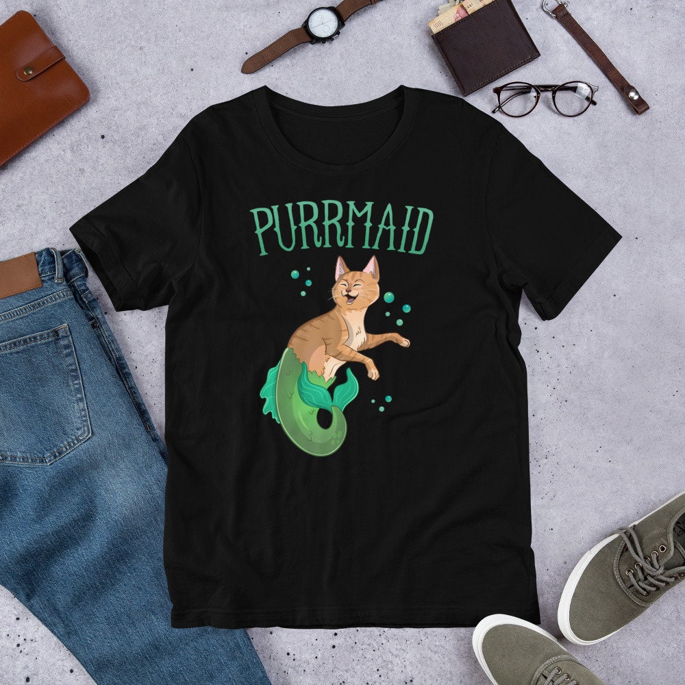 Purrmaid, Meowmaid, Meerjungfrau Katze Shirt, Mermaid Liebhaber, Lustige Niedlichen Kitty Geschenk, Süße Shirt Liebhabergeschenk von FreshOutlookArt