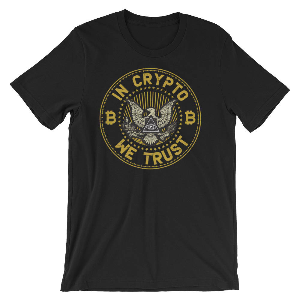 Wir Vertrauen in Crypto Alle Sehende Auge Jahrgang Beunruhigt Bitcoin Kryptowährung Blockchain Kurzarm Unisex T-Shirt von FreshOutlookArt
