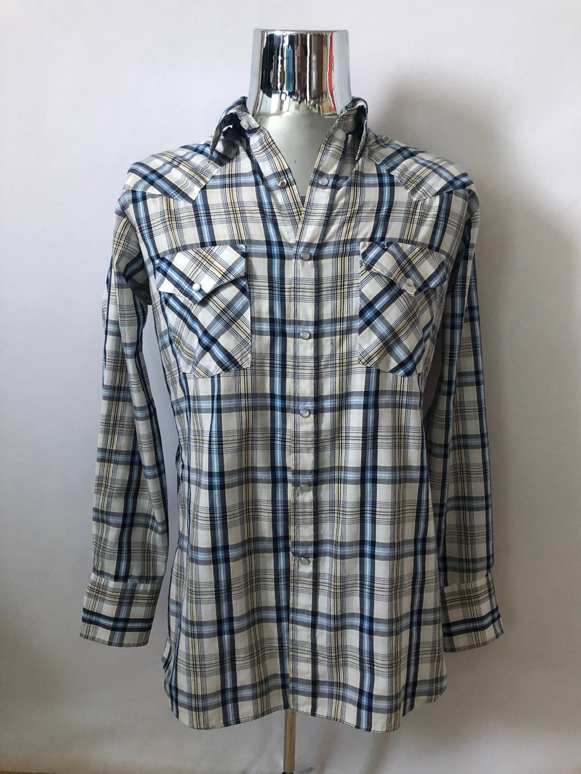 80's Ely Cattleman, Kariertes, Druckknopfshirt, Lange Ärmel, Hemd | M von Freshandswanky