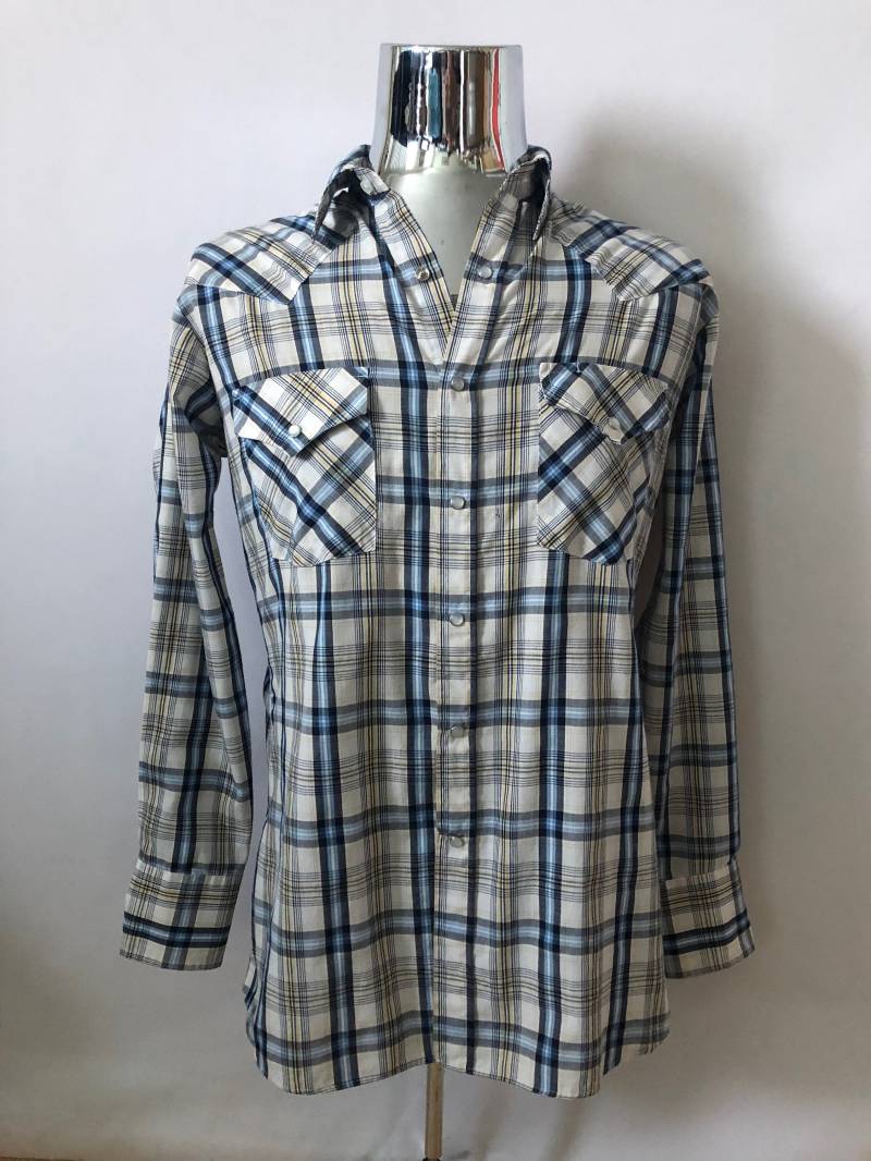 80&#039;s Ely Cattleman, Kariertes, Druckknopfshirt, Lange Ärmel, Hemd | M von Freshandswanky