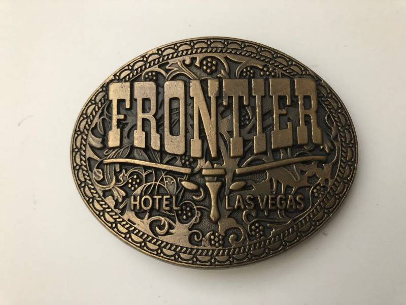 80Er Jahre Messing Frontier Las Vegas Gürtelschnalle von Freshandswanky