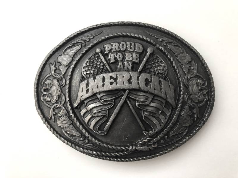 Americana Gürtelschnalle 90Er Jahre Silber Siskiyou Buckle Co von Freshandswanky