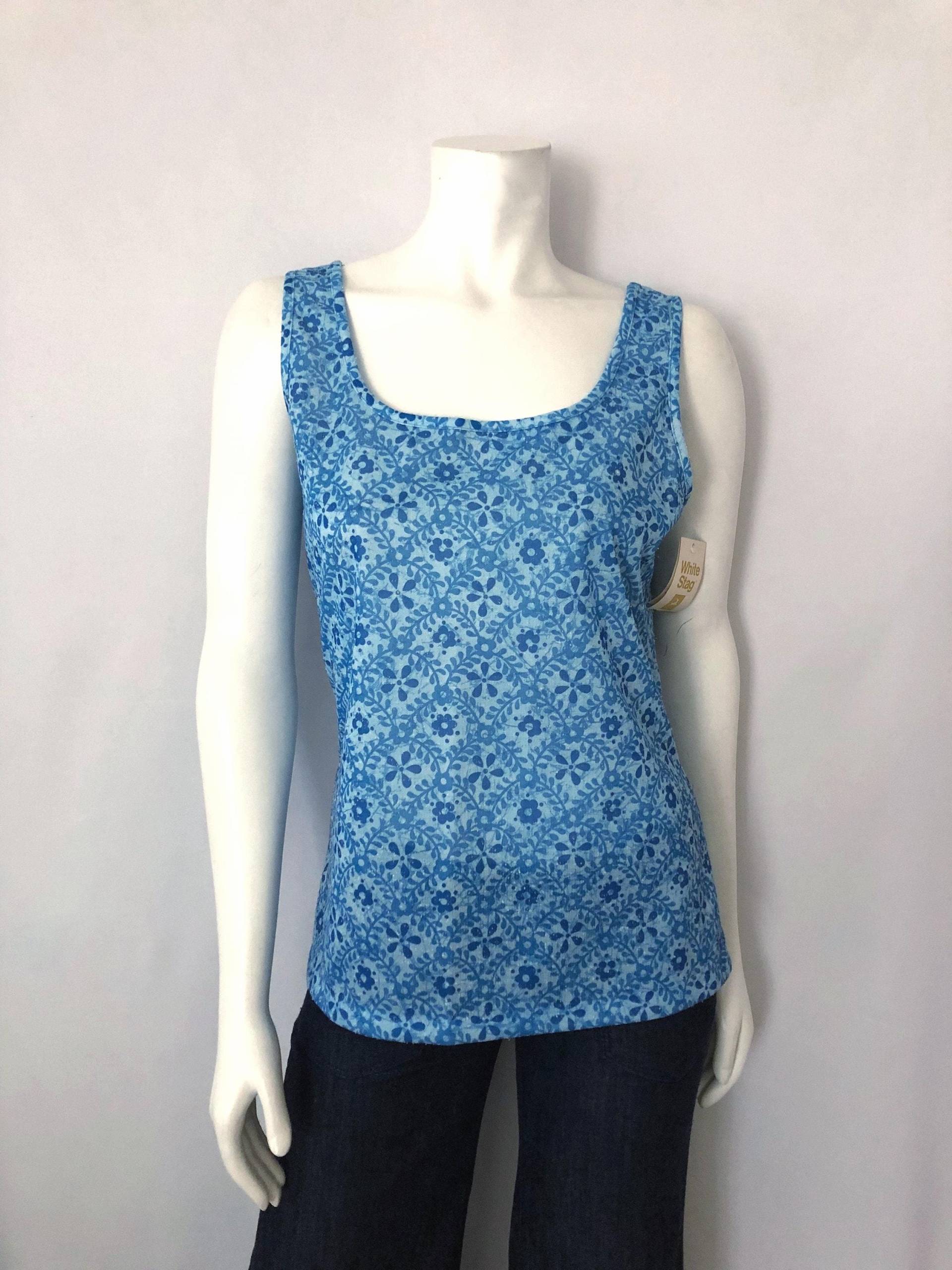 70's Deadstock, Blau, Floral, Tank Top | Größe 8/10 70's Deadstock, Blau, Floral, Tank Top | Größe 8/10 von Freshandswanky