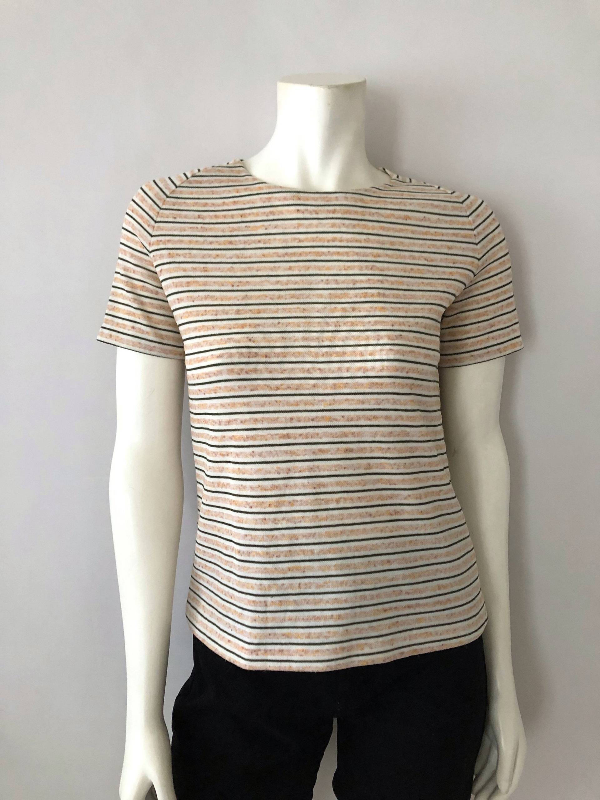 70's Weiß, Schwarz, Gestreift, Polyester, Top | S 70's Weiß, Schwarz, Gestreift, Polyester, Top | S von Freshandswanky