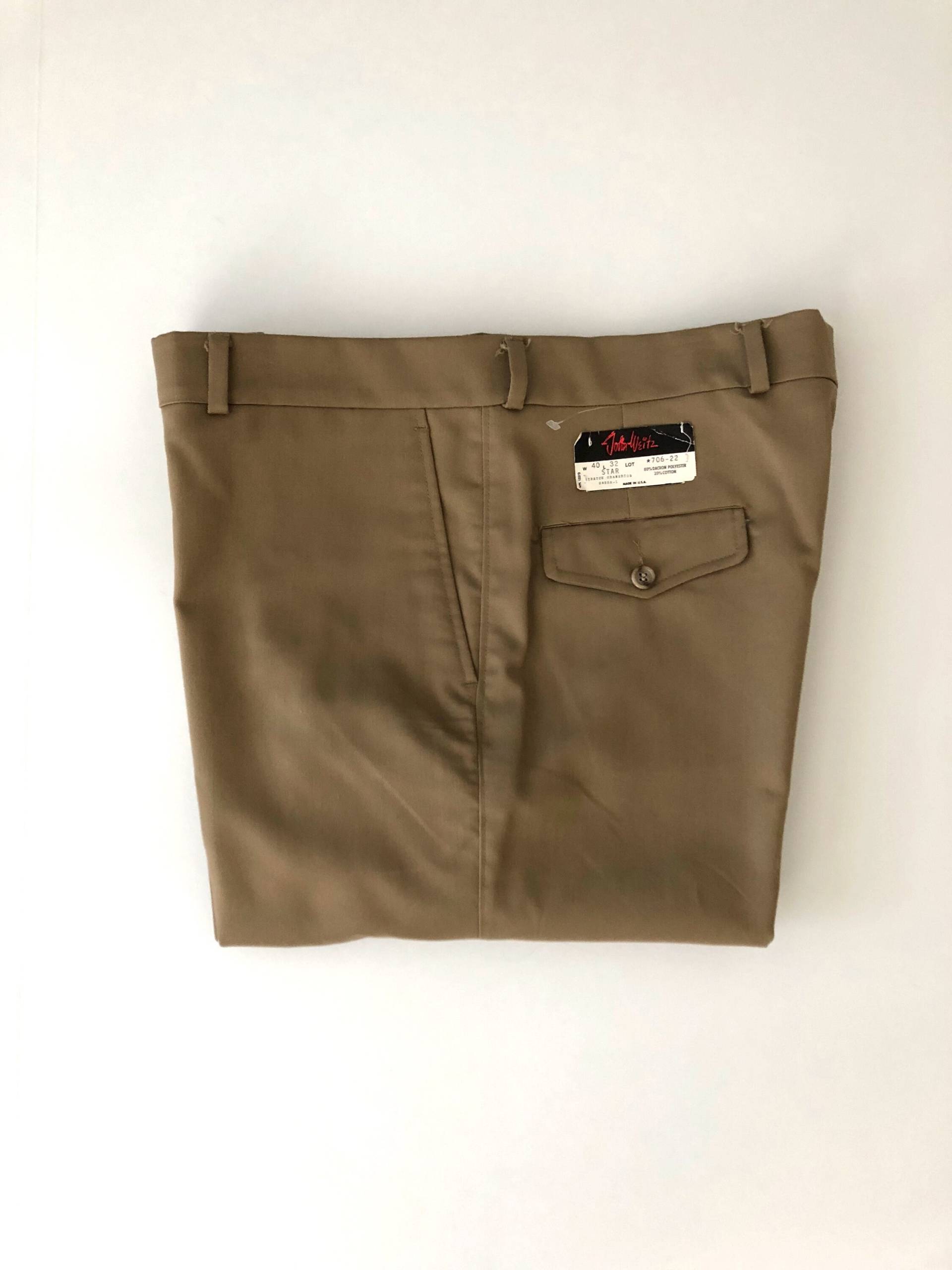 80Er Deadstock, Beige Hose, Gerades Bein, Flat Front Von John Weitz | W40 80Er Deadstock, Beige Hose, Gerades Bein, Flat Front Von John Weitz | W40 von Freshandswanky
