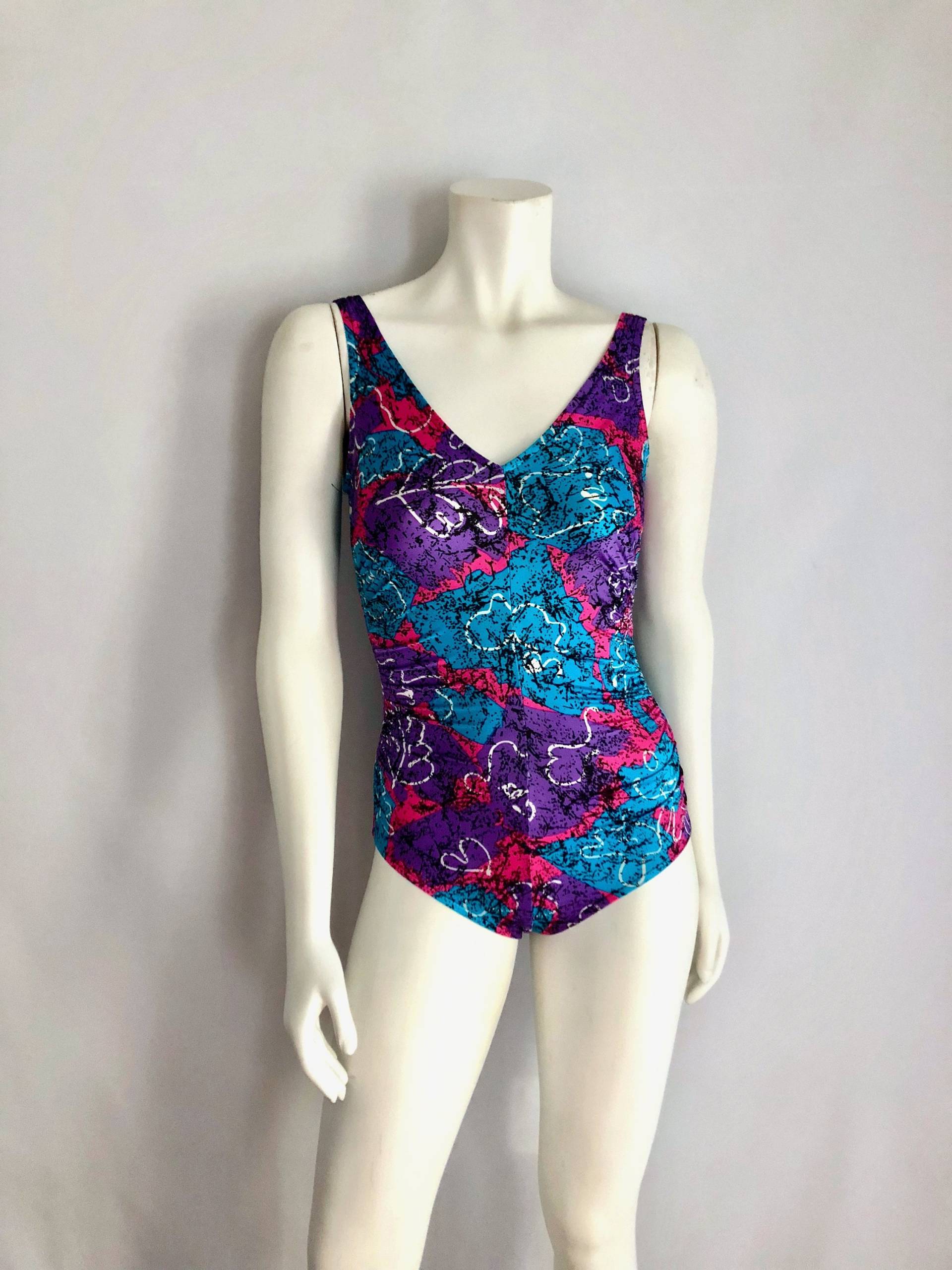 80Er Multi-Color Badeanzug Von Maxine Of Hollywood | S 80Er Multi-Color Badeanzug Von Maxine Of Hollywood | S von Freshandswanky