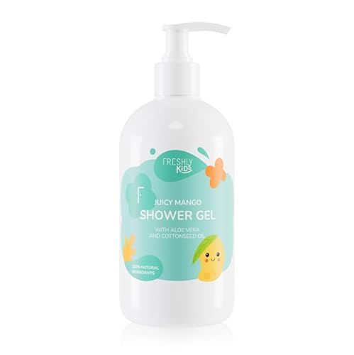 Freshly Cosmetics Pflegendes Duschgel für Babys und Kinder, Juicy Mango Shower Gel, 400 ml von Freshly