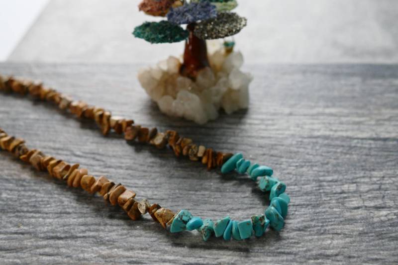 Türkis & Bilder Jaspis Stein Halskette Strand Inspiriert Color Block Türkis & Bilder Jaspis Stein Halskette Strand Inspiriert Color Block von FreshlyPickedJewels