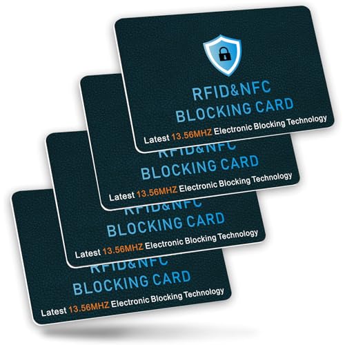 RFID-Blockierkarte, Kreditkartenschutz, kontaktloser Kartenschutz, ultradünn, schwarz, Kreditkartenschutz, für EC-Karten, Ausweise, Reisepass, Geldbörse und Geldbörse, 4 Stück RFID-Blockierkarte, Kreditkartenschutz, kontaktloser Kartenschutz, ultradünn, schwarz, Kreditkartenschutz, für EC-Karten, Ausweise, Reisepass, Geldbörse und Geldbörse, 4 Stück von Fresilkora