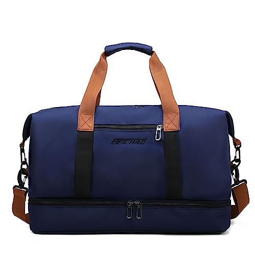 Fresion Sporttasche für Damen und Herren - mit Schuhfach & Nassfach - Wasserdicht Tasche für Sport & Fitness - Gym Bag, Trainingstasche，Weekender Unisex fitnesstasche und Duffel handgepäck (Blau) von Fresion